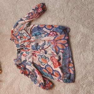 MANGO sheer floral blouse